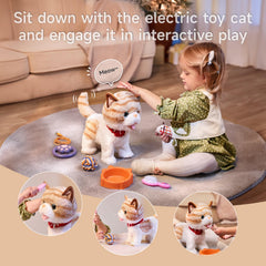 OR OR TU Plush interactive cat toy invites gentle patting and responsive sounds.
