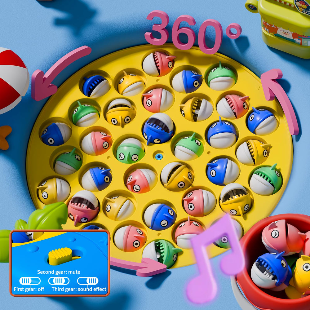 Orange Ocean 66pcs magnetic fishing game storage buckets help organize after play