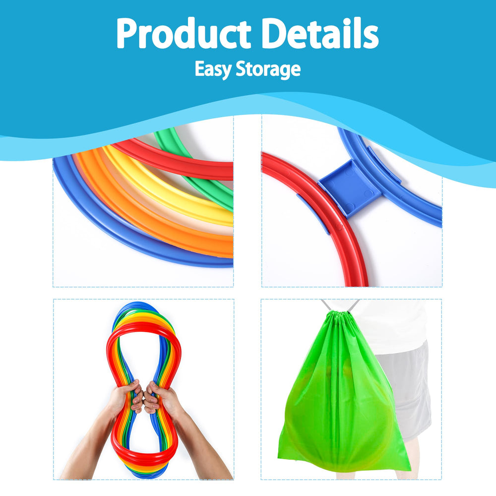 Oranmew Hopscotch Storage Bag keeps rings organized after play