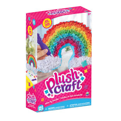 The Orb Factory PlushCraft Rainbow Pillow assembly for mess-free crafting fun.