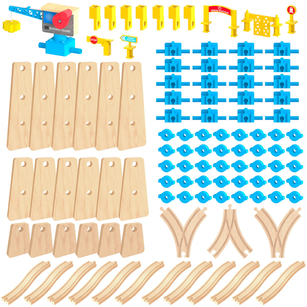 Orbrium wooden train tracks build and play set sparks imaginative engineering for kids.