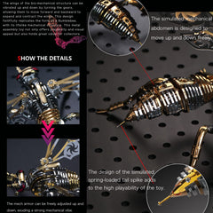 OreilleStar Wasp polished parts: durable metal with lasting luster for display.