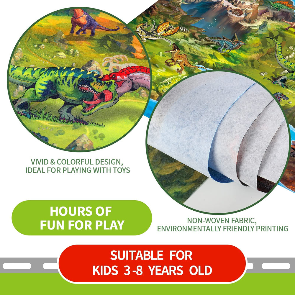 Oriate Kids Jurassic Play Mat in happy farm theme for gentle role-play.