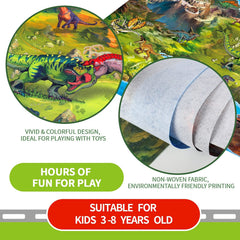 Oriate Kids Jurassic Play Mat in happy farm theme for gentle role-play.