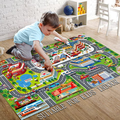 Oriate Kids Jurassic Play Mat monster-truck and racetrack visuals for active play.