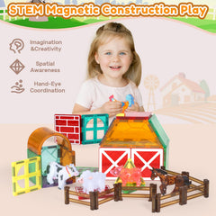 Oriate cow magnetic figurine for colorful magnetic builds.