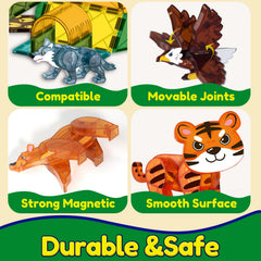 Oriate Wild magnetic tiles big bear figure supports cooperative play and problem solving