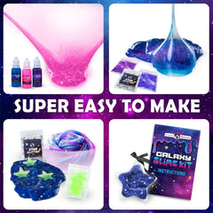 Original Stationery Mini Galaxy Slime Kit glitter elements enhance festive slime crafts
