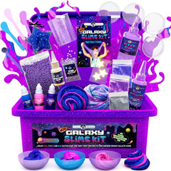 Original Stationery Mini Galaxy Slime Kit glow-in-the-dark slime glows for night-time play