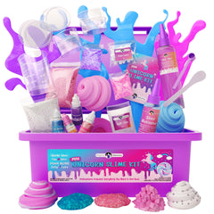 Original Stationery Mini Unicorn Slime Kit packaging view, holiday gift inspiration.