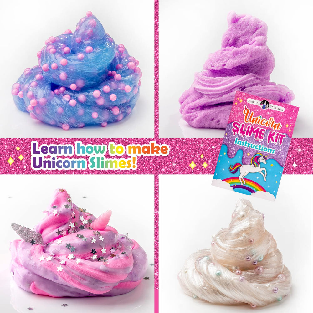 Original Stationery Unicorn Glow-in-The-Dark Slime Kit 25+ mix-ins for endless color combos.