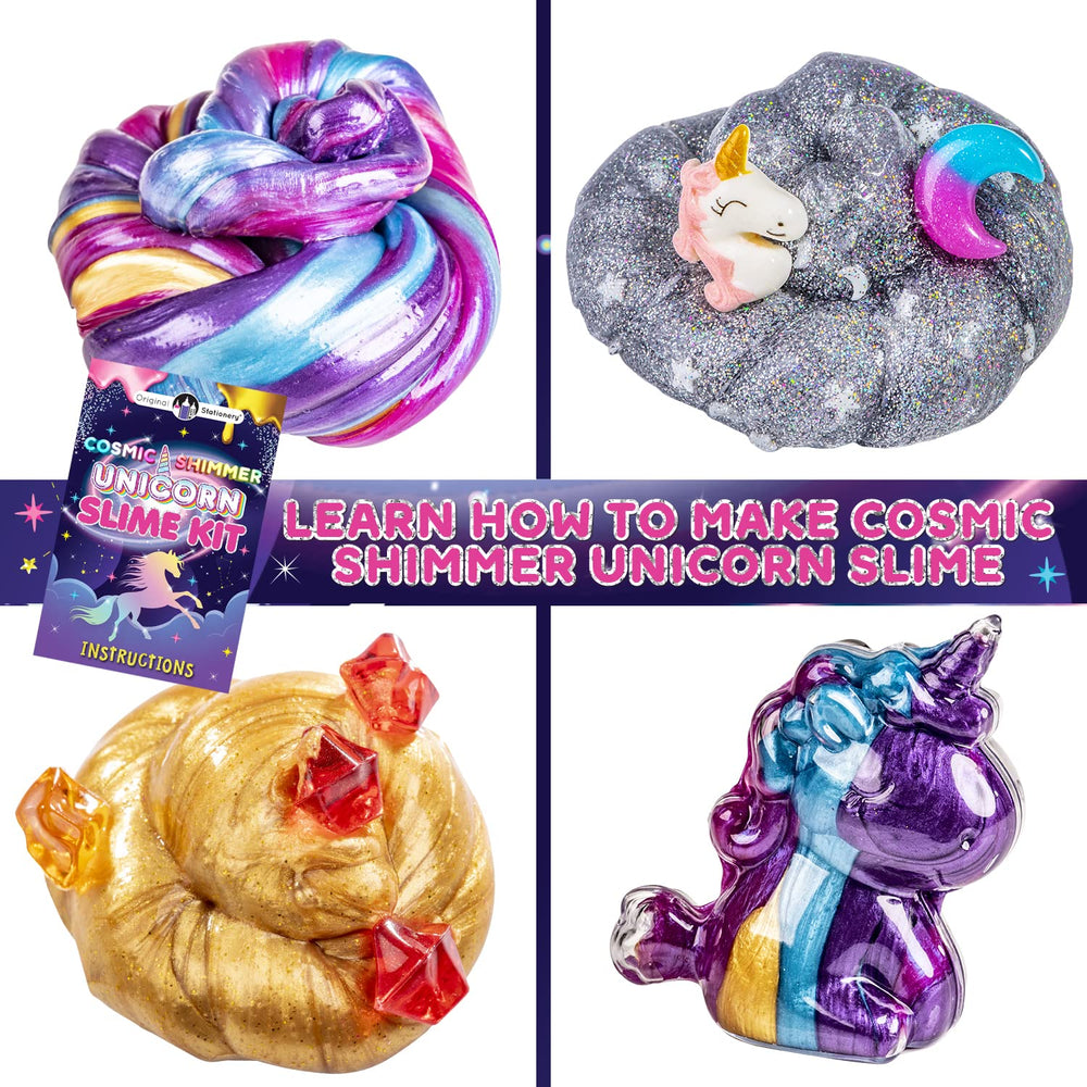 Original Stationery Unicorn Slime Kit pearlescent slime with shimmering texture for creative crafting