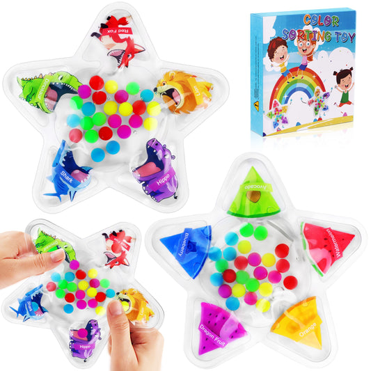 OriJoy color-sorting animal figures toy with beads to boost fine motor skills.
