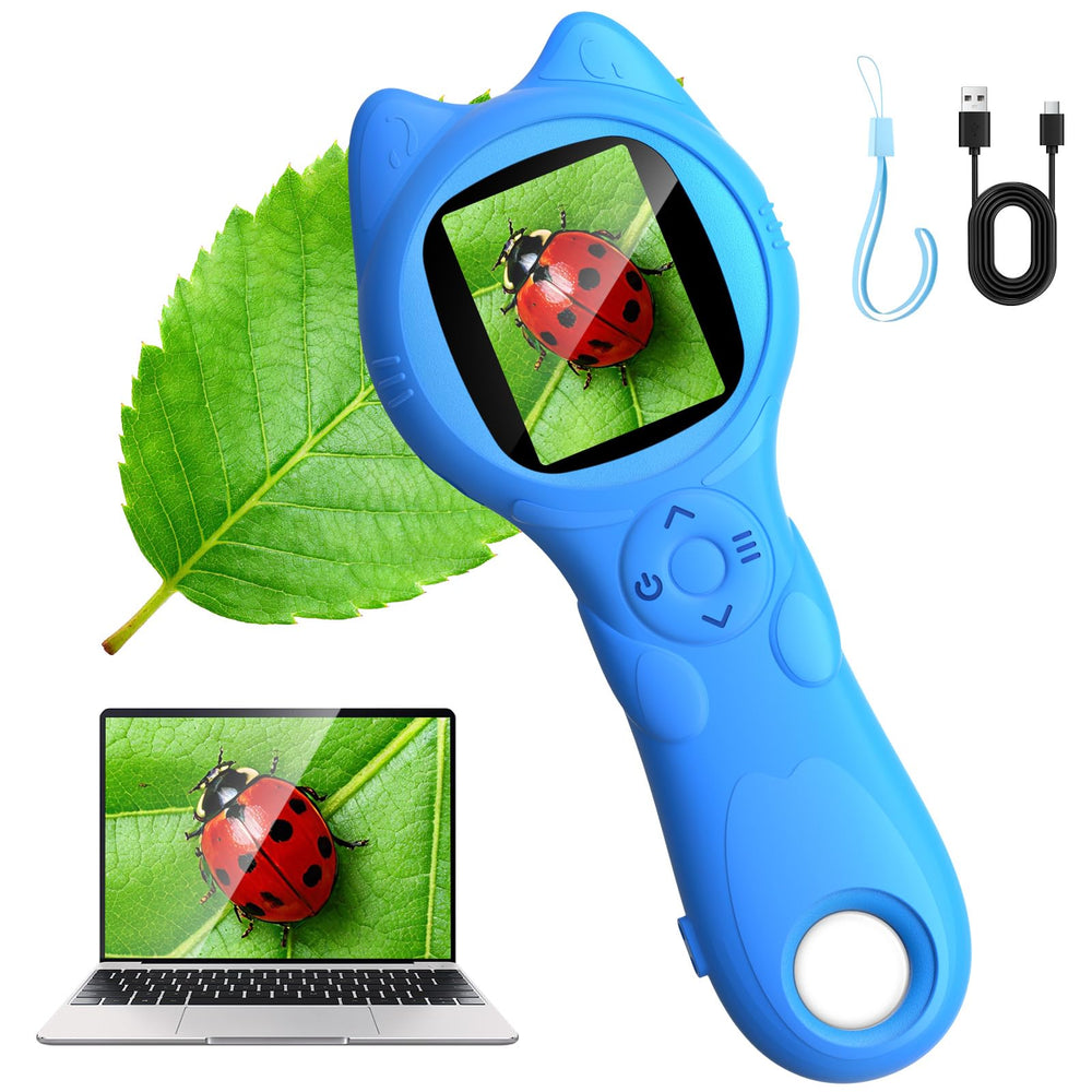 Oripira Kids Microscope at 100x–500x magnification reveals tiny details for curious eyes.