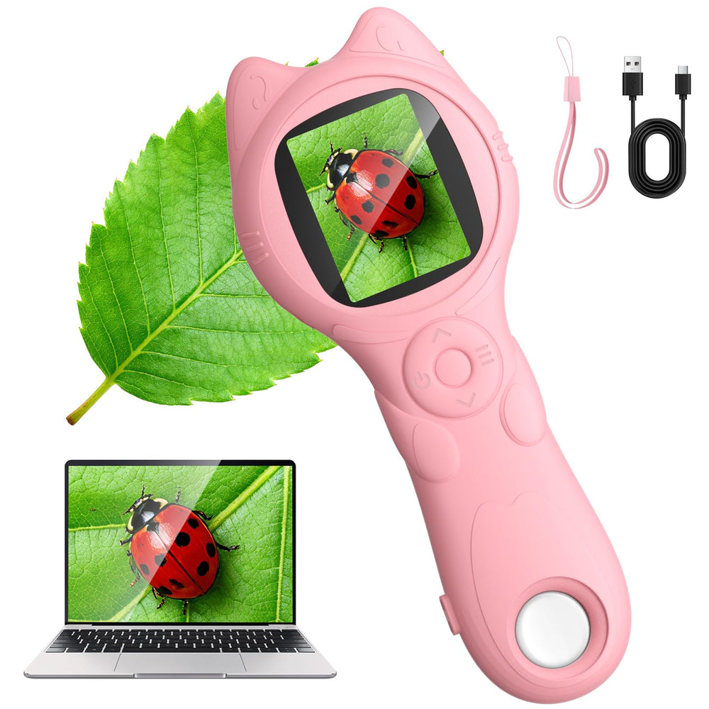 Oripira Kids Microscope handheld autofocus 500x captures sharp micro details on the go.