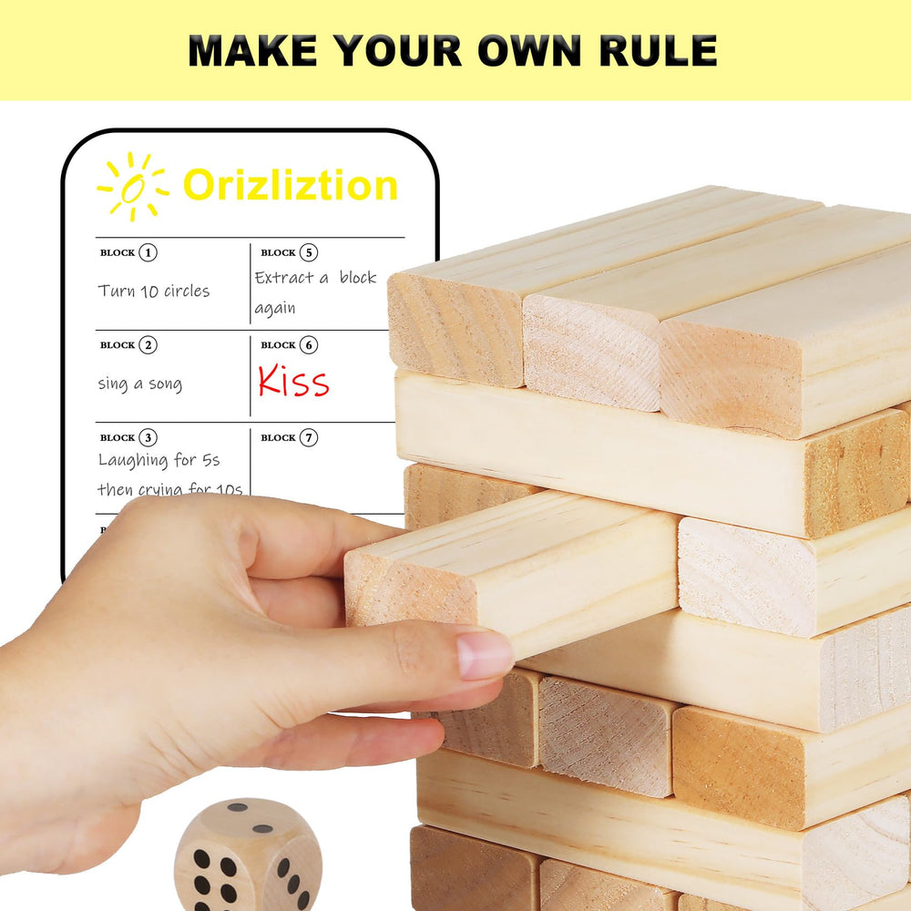 Orizliztion wooden blocks with smooth edges for safe play.