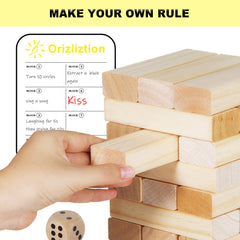 Orizliztion wooden blocks with smooth edges for safe play.