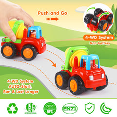 ORWINE bulldozer toy sturdy plastic for push-and-go exploration on sand.