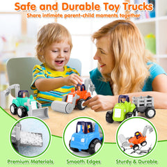 ORWINE Inertia Trucks four-vehicle set features bright colors for visual appeal