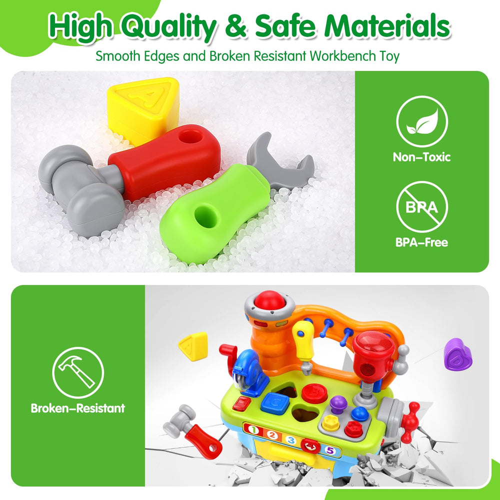 ORWINE drill and hammer action – encourages precise grasp and pretend engineering