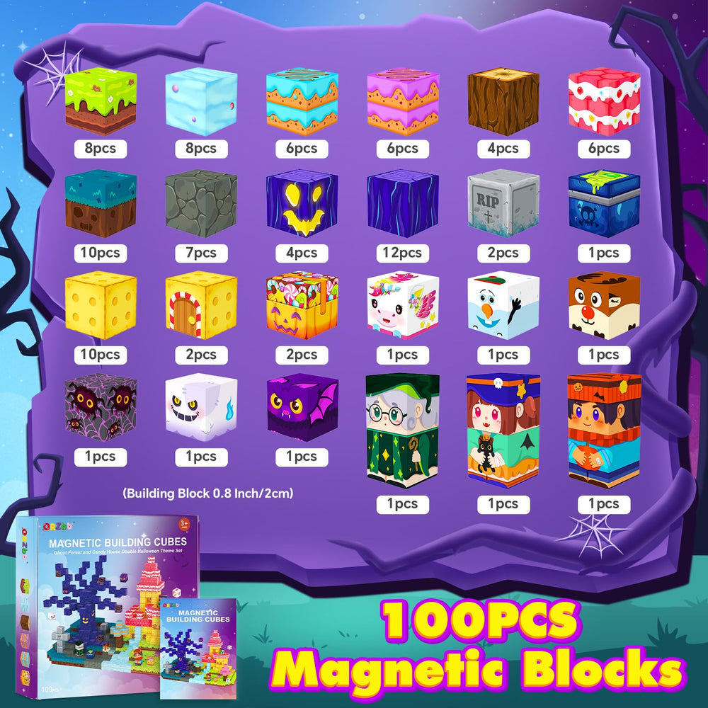 ORZbb ghost forest theme blocks promote imaginative play during Halloween building sessions.
