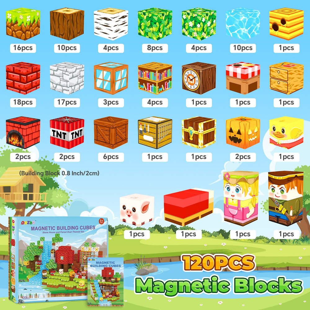 ORZbb magnetic blocks forest theme promotes open-ended exploration.