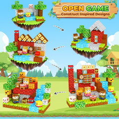 ORZbb magnetic blocks stone house theme supports spatial thinking.
