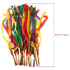 ORZIZRO Rainbow Dance Ribbons used in a gym class to encourage rhythm and coordination