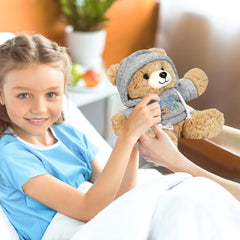 Osacoe ultra-soft fabric teddy gives gentle, soothing touch for naps and cuddles.