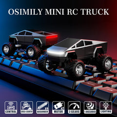 OSIMILY Mini RC Car front view with headlights and styling for dynamic indoor play.