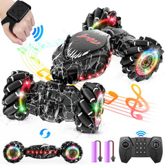 OSIMILY RC Stunt Car with LED wheels for vivid night play.