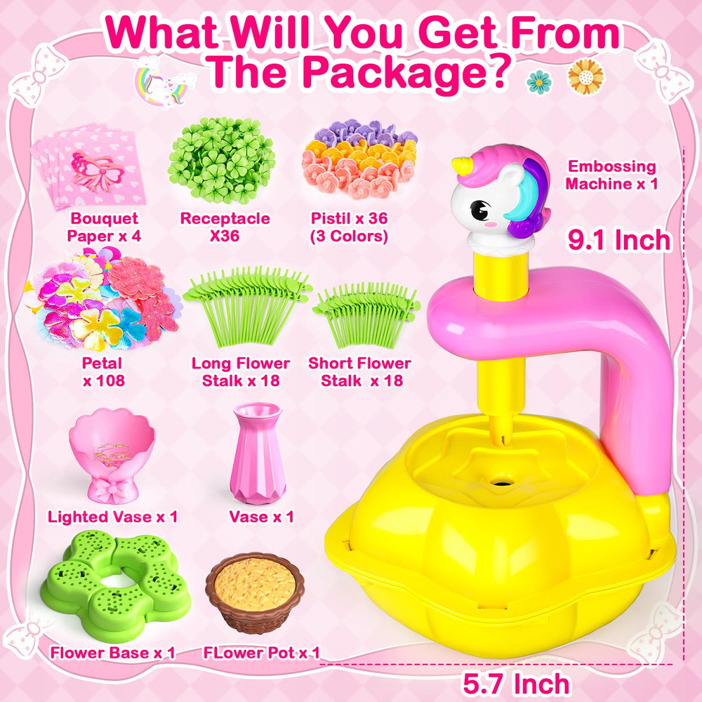 Osllate unicornous design kit shown during vase assembly for a magical setup.