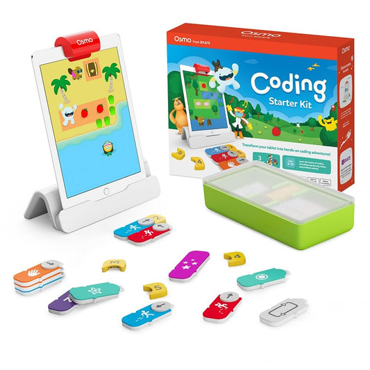 Osmo Coding Awbie interaction with hands-on blocks guiding Awbie