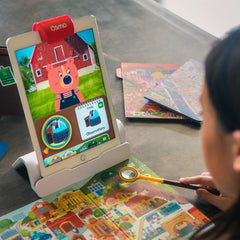 Osmo Detective Agency game app screen shows progress and feedback