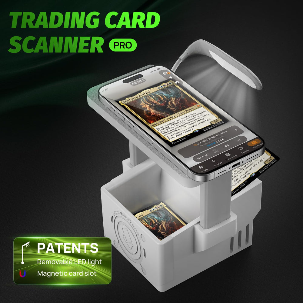 LED-lit setup on OSTENBIG Card Scanner Pro for clear scans