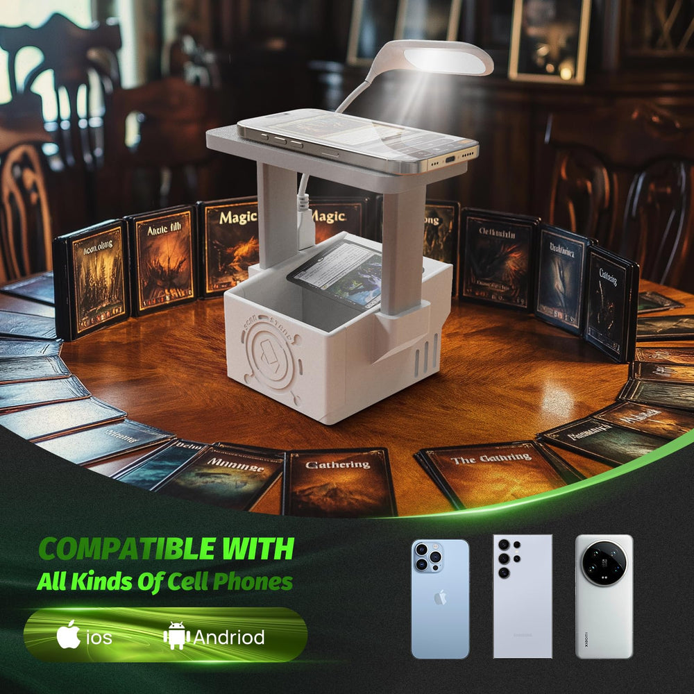 Smartphone mounted on OSTENBIG stand for quick scanning