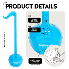 Otamatone blue cheeks being squeezed to create vibrato.