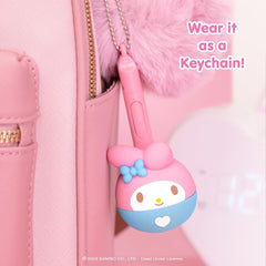 Otamatone Melody Cinnamoroll Edition shown with bright packaging and charm.