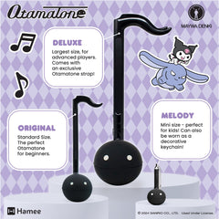 Otamatone Sanrio Kuromi official licensed Hello Kitty branding logo close-up