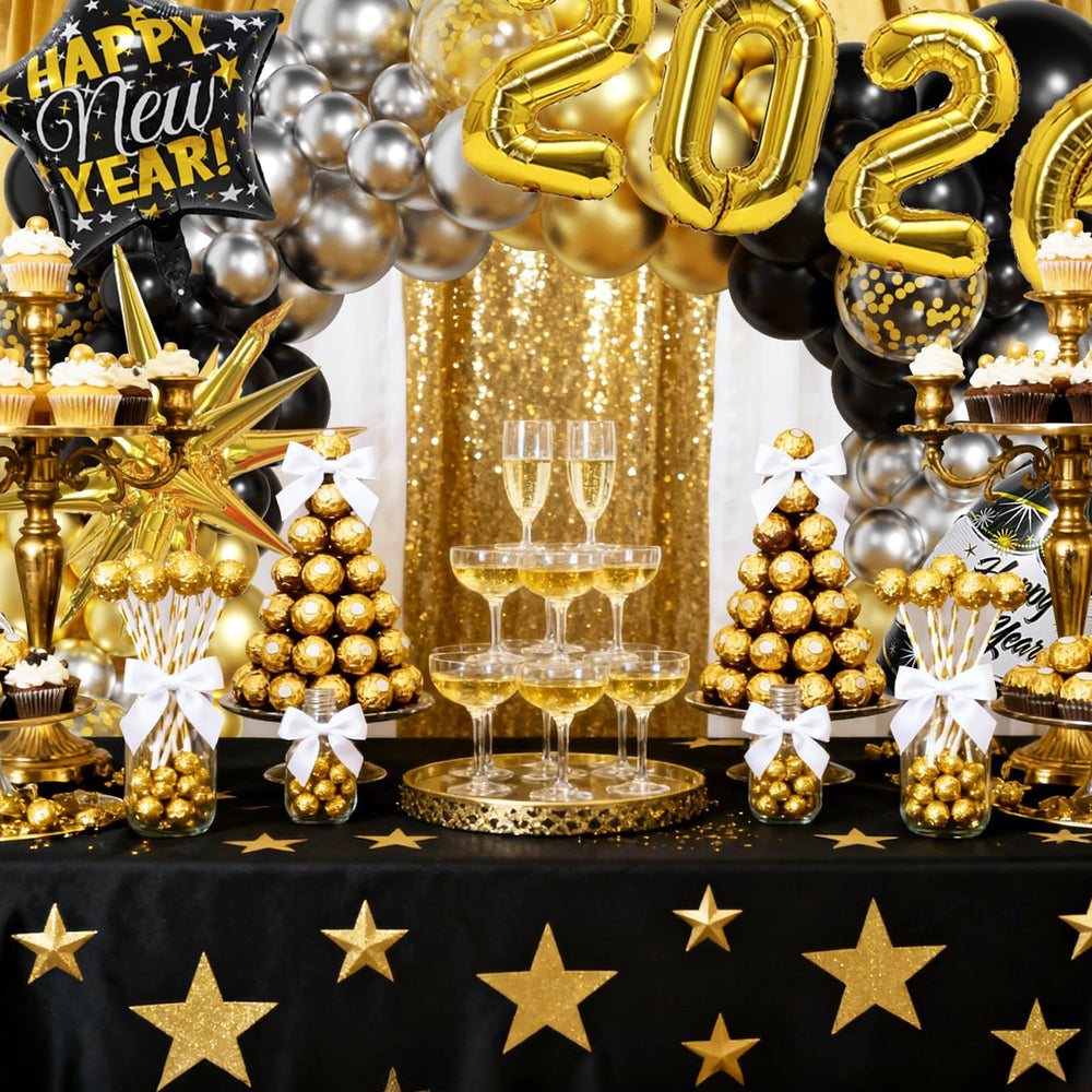 OTLGEUA foil-22-inch balloons add metallic shine to your arch.