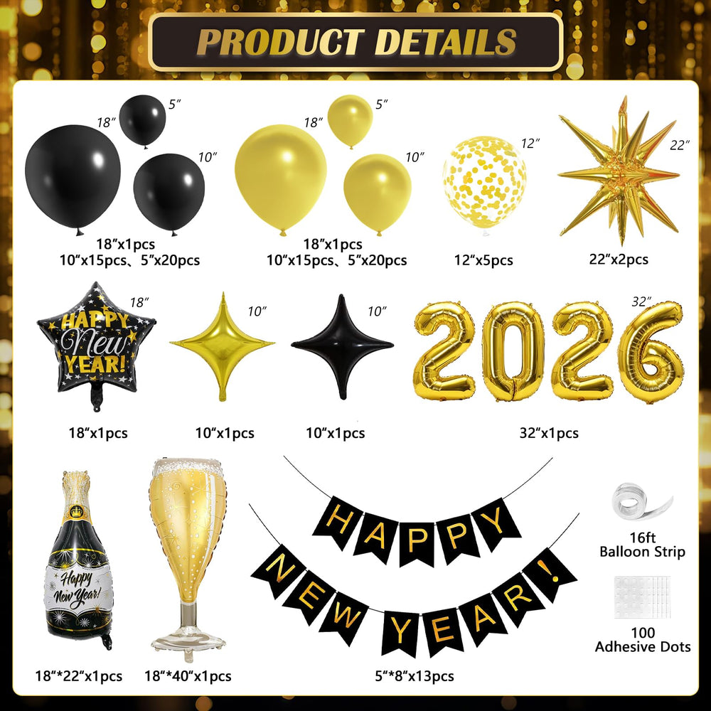 OTLGEUA gold starburst balloons create a festive focal point