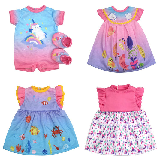 OTMOON doll clothes 13-16 inch set A for imaginative play and easy dressing.