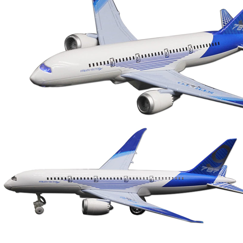 OTONOPI airplane toy blue front view with bright lights for kid-friendly play