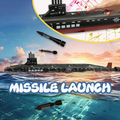 OTONOPI black submarine with torpedo and missiles for dramatic pretend missions.