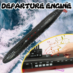 OTONOPI submarine with sound-buttons highlighting engine, missile, and alarm cues.