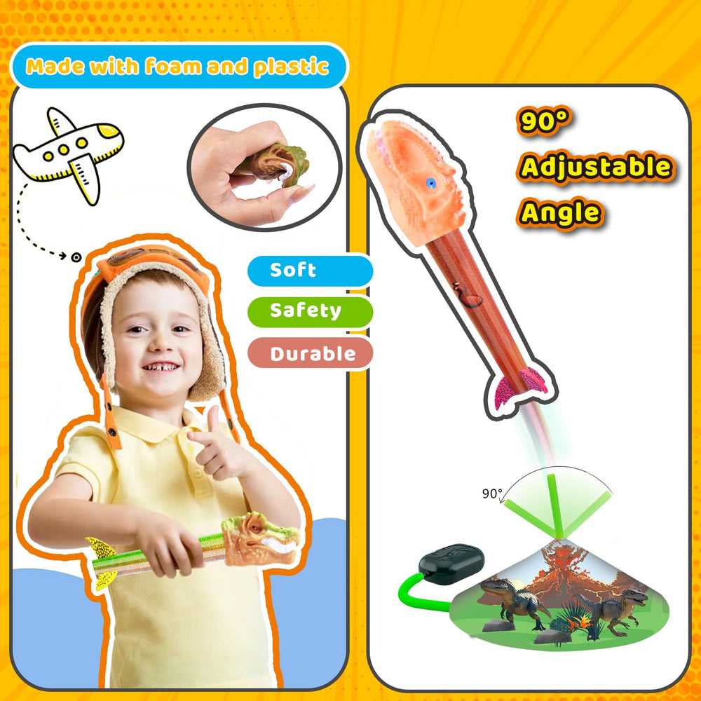 Four-dino set providing varied colors for imaginative outdoor play