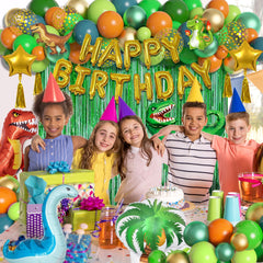 Ouddy Life large coconut tree decor enhances a tropical dinosaur vibe