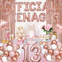 Ouddy Party foil letters 13th balloons spell out the milestone in style