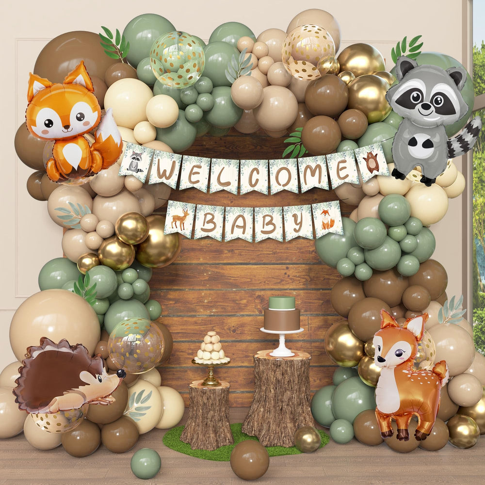 Ouddy Party woodland animals foil balloons add playful forest charm to your baby shower decor.