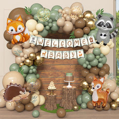Ouddy Party woodland animals foil balloons add playful forest charm to your baby shower decor.